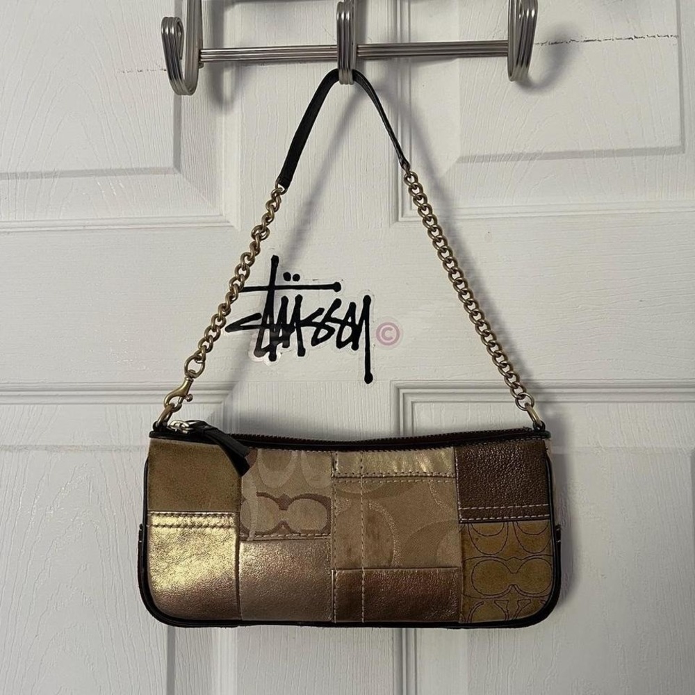y2k 2000s Coach Pochette Patchwork Signature Cs Monogram  Shoulder bag / Handbag